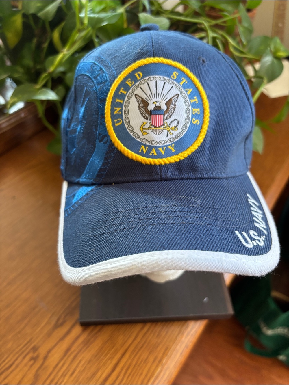 U.S. Navy Embroidered Crest Cap - Navy Blue